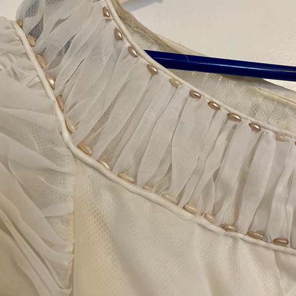 50s Wedding Dress S/XS, Beautiful crinoline skirt and intricate details - Picture 5 of 12